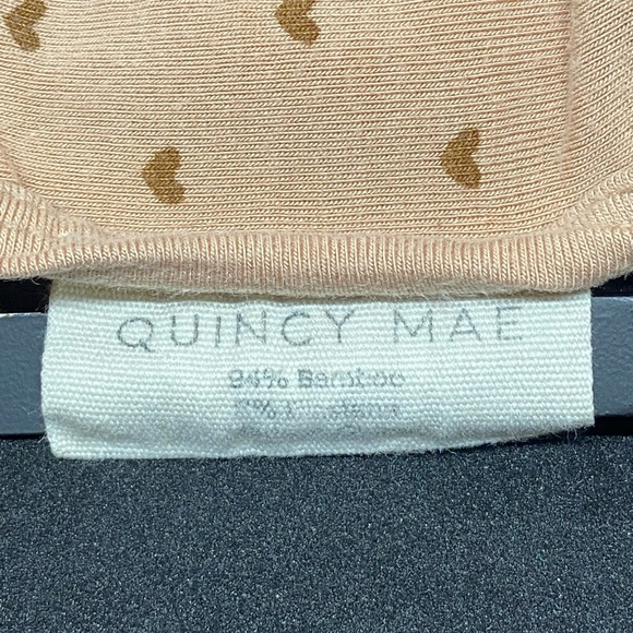 Quincy Mae Bamboo Hearts Baby Swaddle Blanket + Hat - Picture 4 of 4